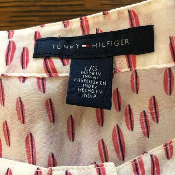 Tommy Hilfiger White Tunic Top with Geometric orange and Black Print - Picture 7 of 13
